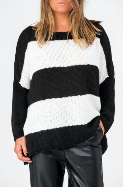 Pullover oversized mix lana dungi blk