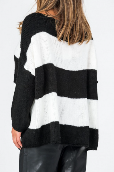 Pullover oversized mix lana dungi blk